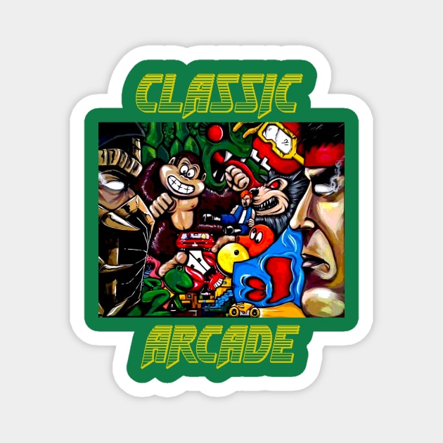 classic arcade t-shirt Magnet by sapanaentertainment