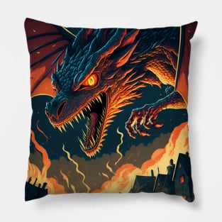 The Dragon attacks Dale - There and Back Again - Fantasy Pillow