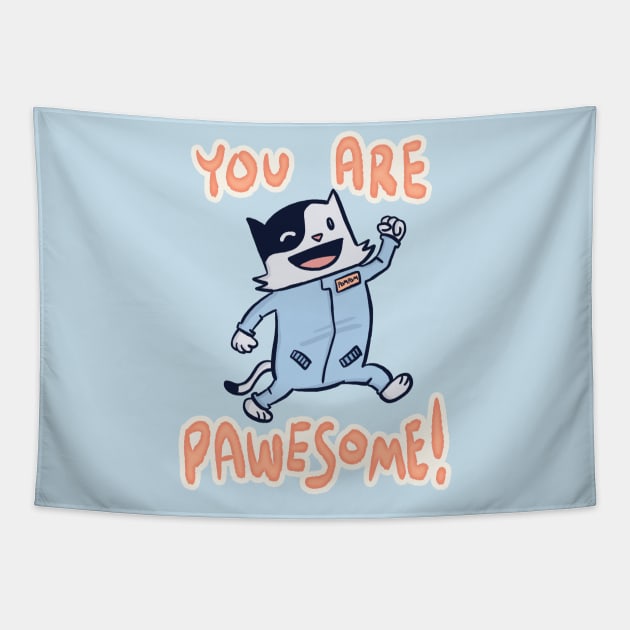 You Are Pawesome! Tapestry by DrewBrockington