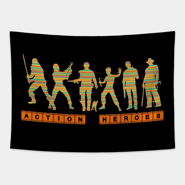 ACTION HEROES Tapestry by AlexxElizbar