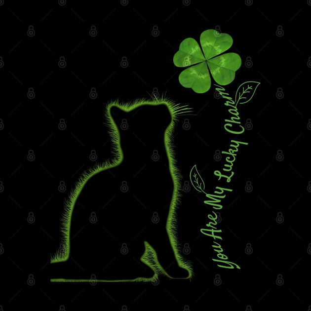 You Are My Lucky Charm - St. Patricks Day Cat - Glowing Kitten With Four Leaf Clover by Trade Theory