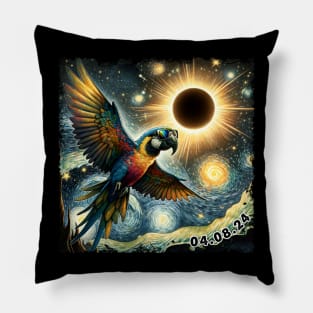 Solar Parrot Encounter: Unique Tee Showcasing Colorful Avian Beauties Pillow