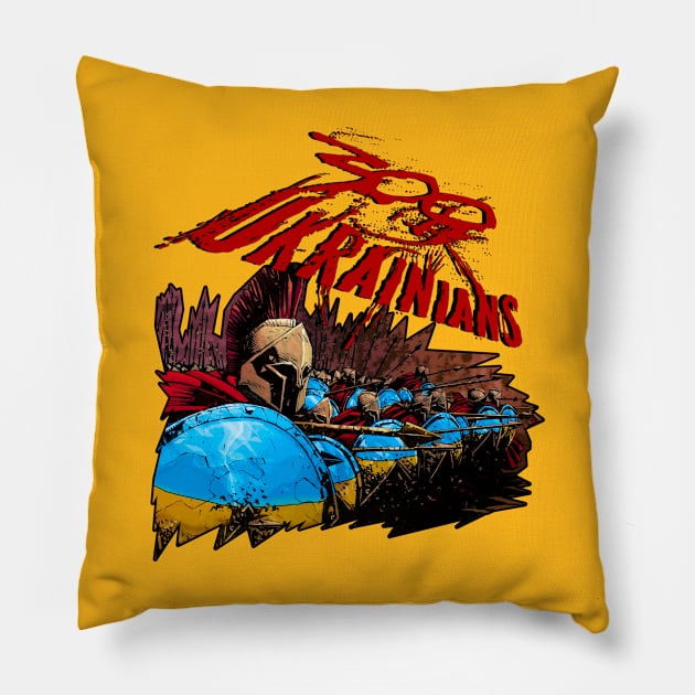 war in ukraine 300 Ukrainians Pillow by AndreyG