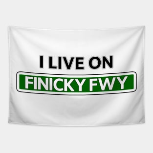 I live on Finicky Fwy Tapestry