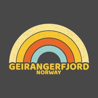 Retro Geirangerfjord Norway T-Shirt