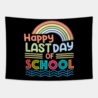 Happy Last Day Of School Kids Teacher Student Graduation Tapestry