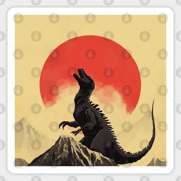 Japanese minimalist dinosaur poster - Dinosaur - Magnet