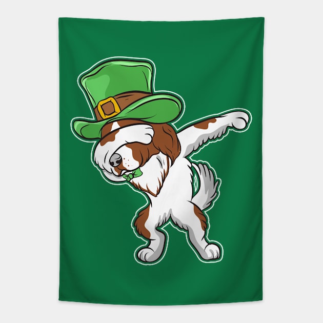 Dabbing Irish Setter Leprechaun St Patricks Day Tapestry by E