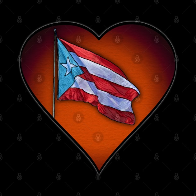 Puerto Rican Flag Heart by SoLunAgua