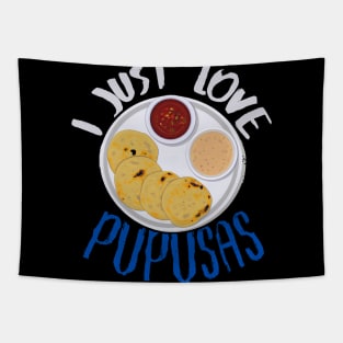 El Salvador Food, I Just Love Pupusas, El Salvador Flag Tapestry