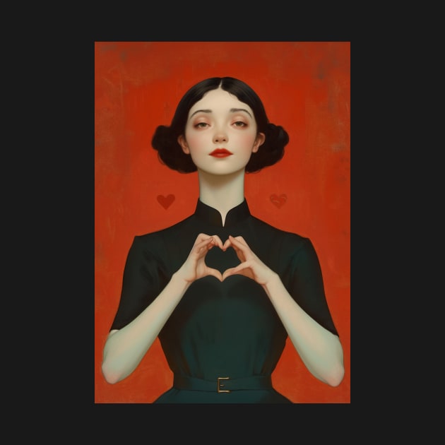 Woman Heart Hand Sign by JunkyDotCom