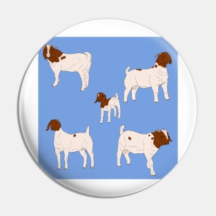 Boer Goats Pattern Blue Pin