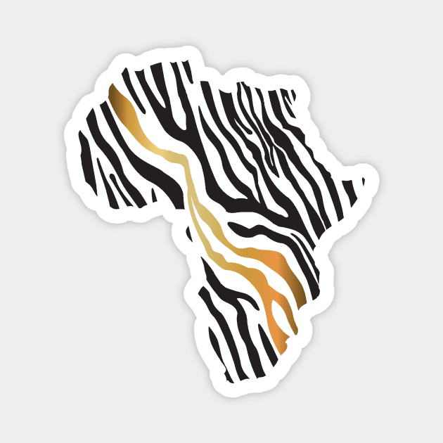 Africa Map Afrocentric Zebra Animal Print Magnet by Inogitna Designs