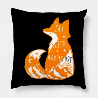 fjallraven - fox of adventure eat and sleep black Pillow