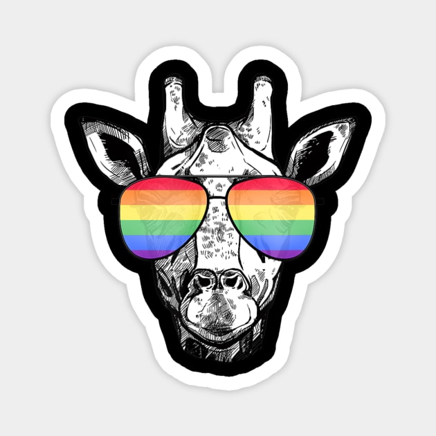 Lgbt Gay Pride Rainbow Flag Giraffe Lgbtq Magnet by eldridgejacqueline