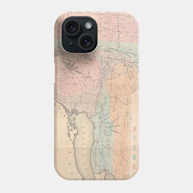 Vintage Agricultural Map of New York (1846) Phone Case by Bravuramedia