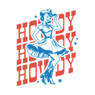 Howdy Cowgirl Dance Retro Country Western Cowboy Cowgirl Gift T-Shirt