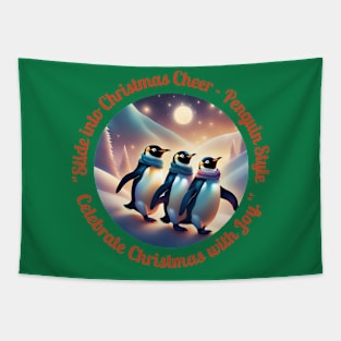 "Penguin Pals Parade: A Chilly Christmas Bash!" Tapestry