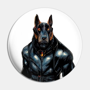 A cyberpunk dog character Pin