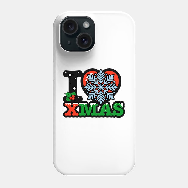 I heart snow flake xmas Phone Case by opippi