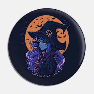 Witch in the starry night Pin