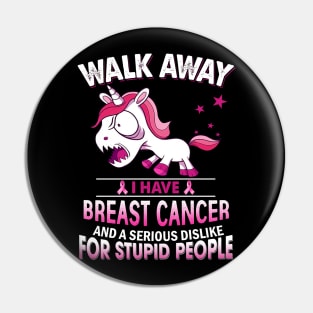 funny breast cancer grumpy unicorn warrior Pin