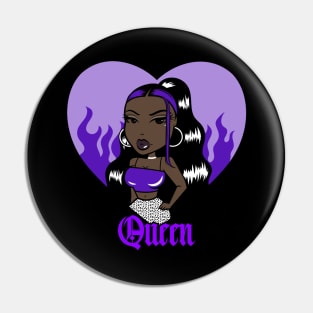 Queen Doll girl Purple-Heart V1 Pin