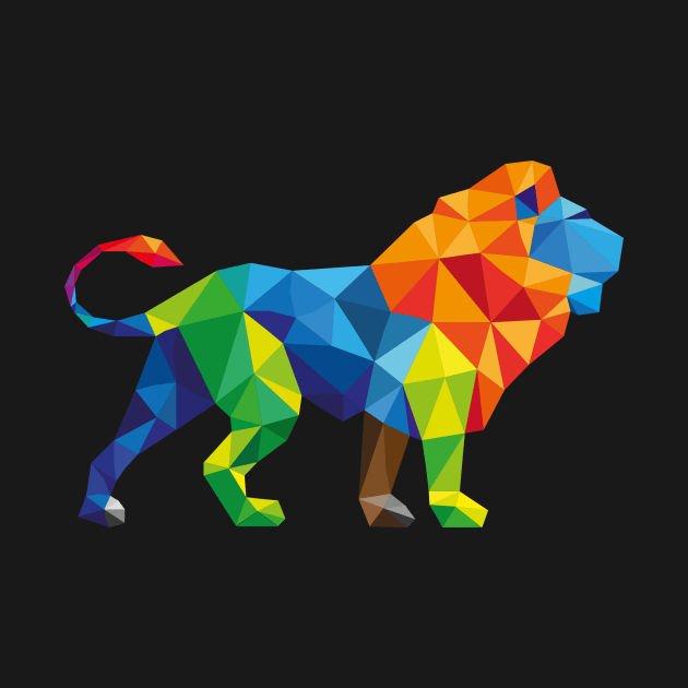 Polygon Lion by ecarross