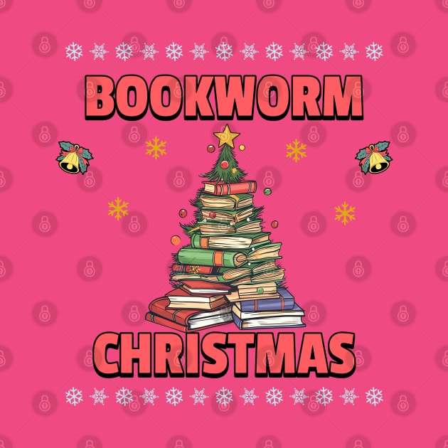 Bookworm Christmas Tree books by VisionDesigner