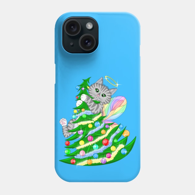 Christmas Tree Fairy Cat Phone Case by MelanieJeyakkumar