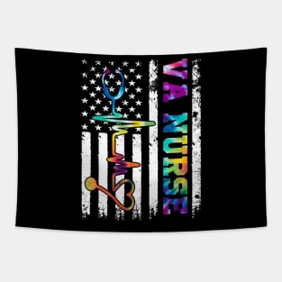 VA Nurse American Flag Independence Day Tapestry