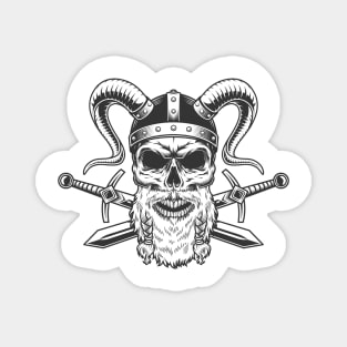 Viking Skull with Swords Magnet