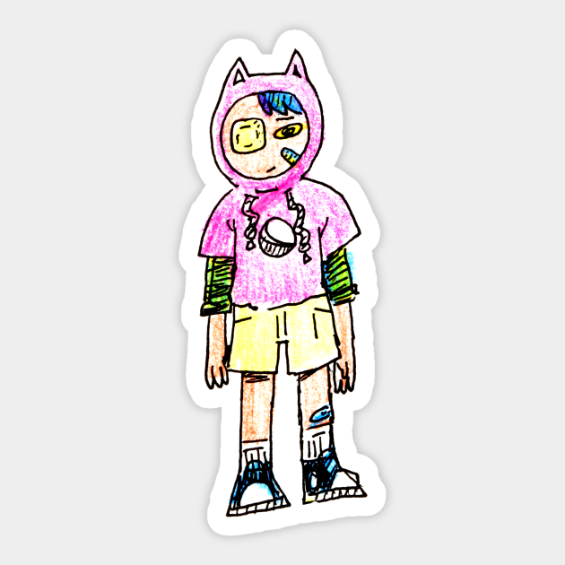Crayon Catboy - Quirky - Sticker | TeePublic Crayon Catboy - Quirky - Sticker | TeePublic