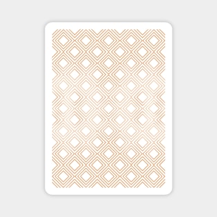 White & Copper Geometric Diamond Magnet