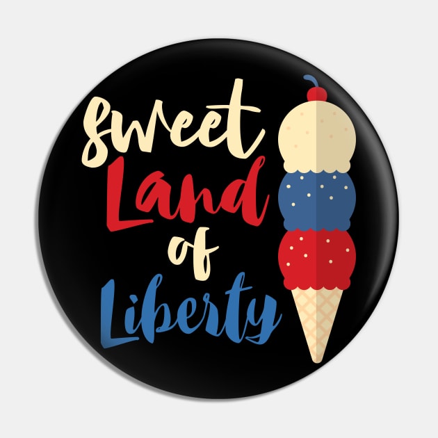 Sweet Land of Liberty USA Flag Retro 4th Of July Gift Pin by stayilbee