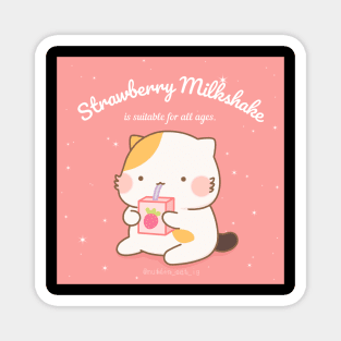 Strawberry milkshake muffin cat Magnet