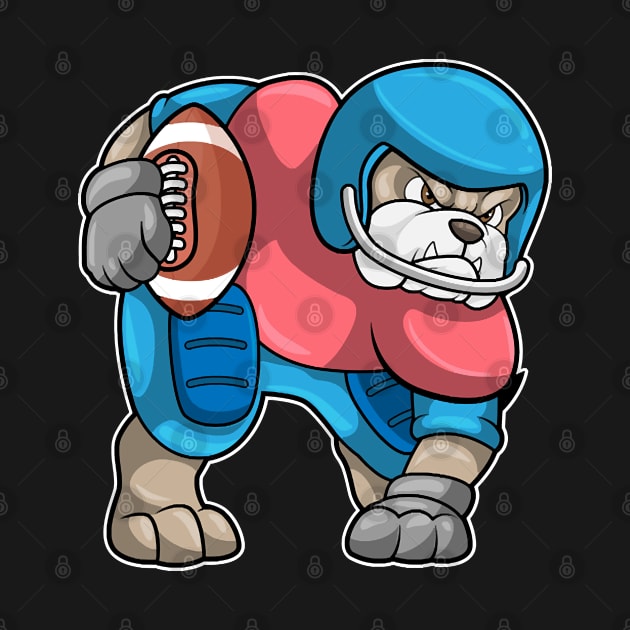 Bulldog at Sports with Football & Helmet by Sonoma92