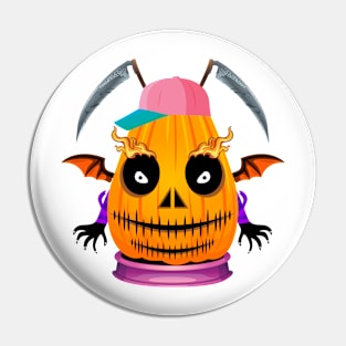 Spooky Halloween Pumpkin Head Pin