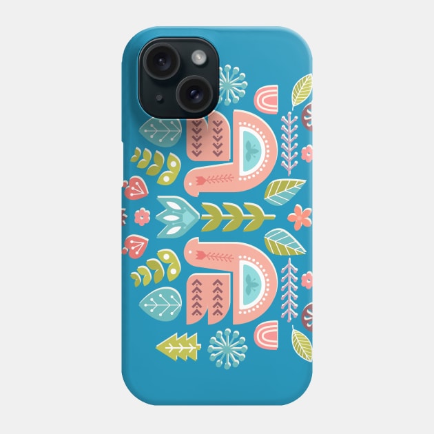 Simple And Sweet Songs Scandinavian Folk Art Design Phone Case by LittleBunnySunshine