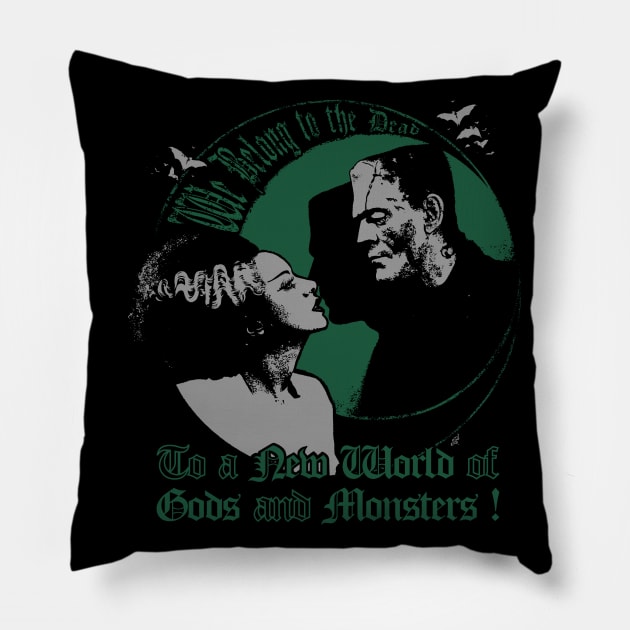 Frankenstein, We Belong to the Dead Pillow by SSINAMOON COVEN