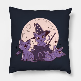 Halloween cats and moon Pillow