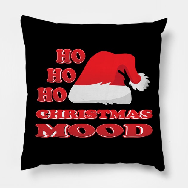 CHRISTMAS MOOD HO HO HO Pillow by K0tK0tu