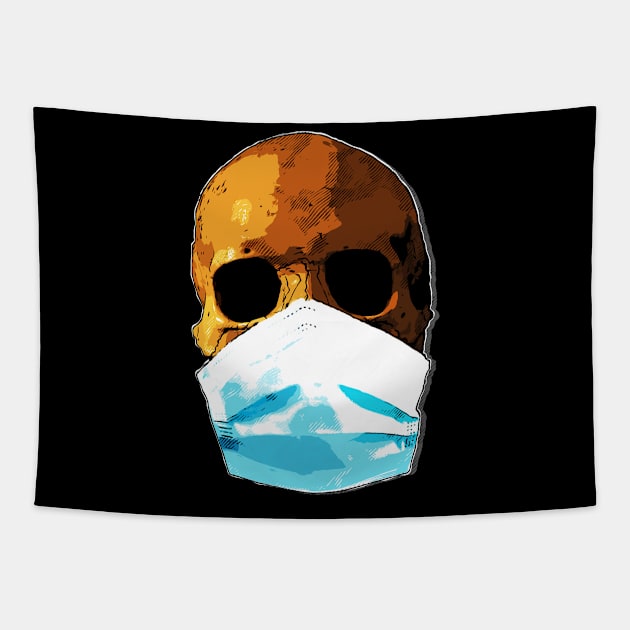 Skully Boy Face Mask Tapestry by markoholic