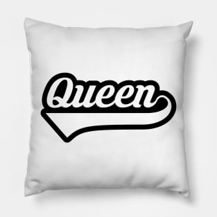 Queen Black and White (Outlined In Black With Tail) Pillow
