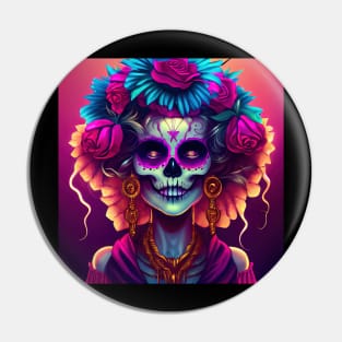 Dia De La Santo Malvados Muertos Pin