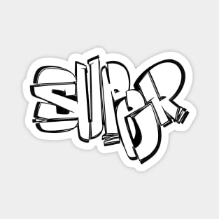 Super graffiti white Magnet