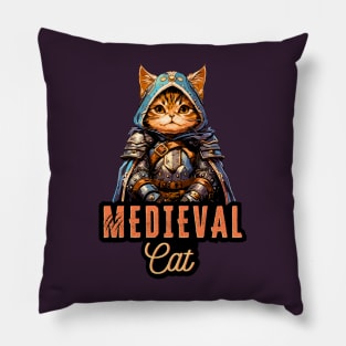 Medieval Cat: Fantasy Armor Design Pillow