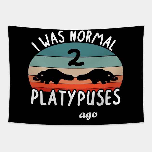 Normal Platypus Vintage Design Illustration Tapestry by FindYourFavouriteDesign