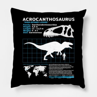 Acrocanthosaurus Fact Sheet Pillow