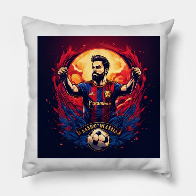 FC Barcelona Lionel Messi Pillow by OverNinthCloud